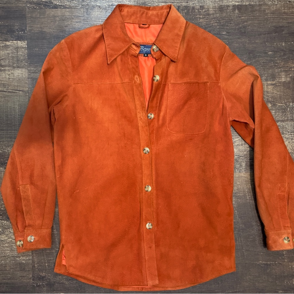 orange real leather Beyond tailored jacket ＼(^ω^)／